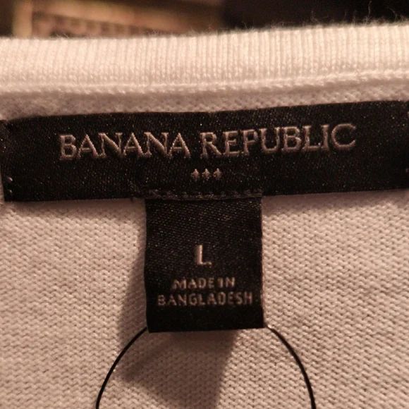 FINAL PRICE NWT Banana Republic White Short Sleeve Top Size Large - Picture 1 of 10